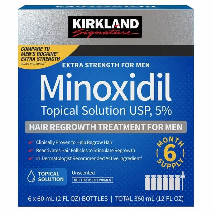 محلول ماینوکسیدیل رشد مجدد موی 5 درصد کرکلند Kirkland Minoxidil Topical Solution (6 عددی)